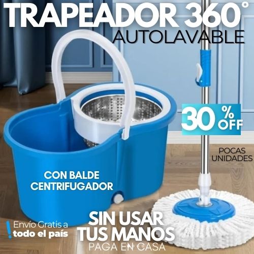 TRAPEADOR GIRATORIO 360° CON BALDE ESCURRIDOR Magic Mop®