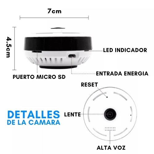 CAMARA DE SEGURIDAD WIFI PANORMARICA 360°