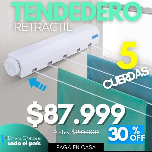 Tendedero Retráctil Compacto y Práctico