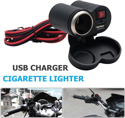 CARGADOR PARA MOTO USB CON CIGARRERA Motcel