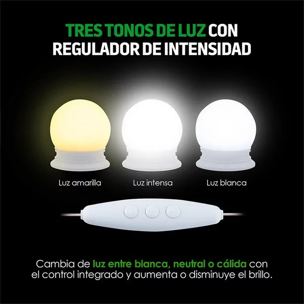 10 FOCOS LED ADHESIVOS  DE ESPEJO