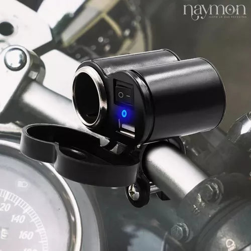 CARGADOR PARA MOTO USB CON CIGARRERA Motcel