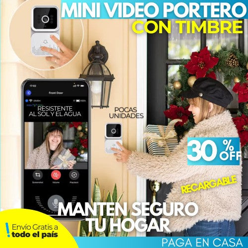 MINI VIDEO PORTERO WIFI CON TIMBRE USB