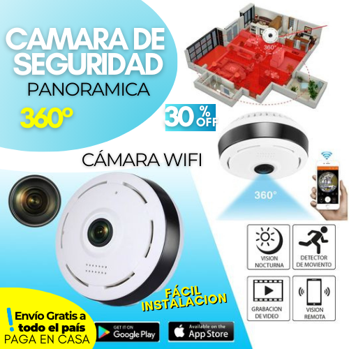 CAMARA DE SEGURIDAD WIFI PANORMARICA 360°