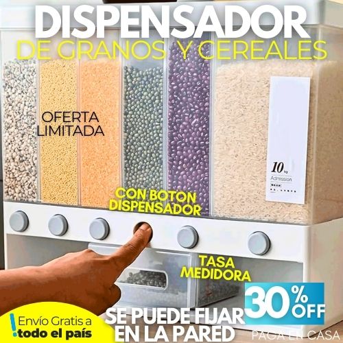 DISPENSADOR DE GRANOS Y CEREALES 6 EN 1