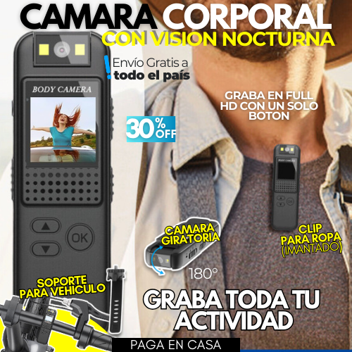 CAMARA CORPORAL CS08 CON SOPORTE DE MOTO