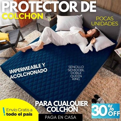 PROTECTOR DE COLCHÓN IMPERMEABLE ACOLCHONADO