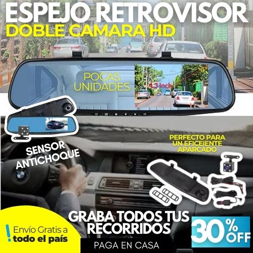 ESPEJO RETROVISOR CON CAMARA DOBLE