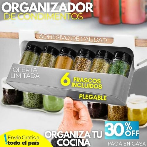 ORGANIZADOR DE ESPECIAS PLEGABLE 6 RECIPIENTES