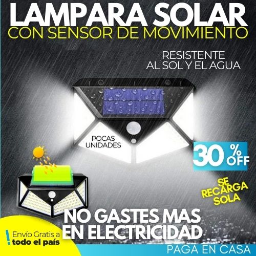 LAMPARA LED INTELIGENTES PARA EXTERIORES CON PANEL SOLAR Y SENSOR