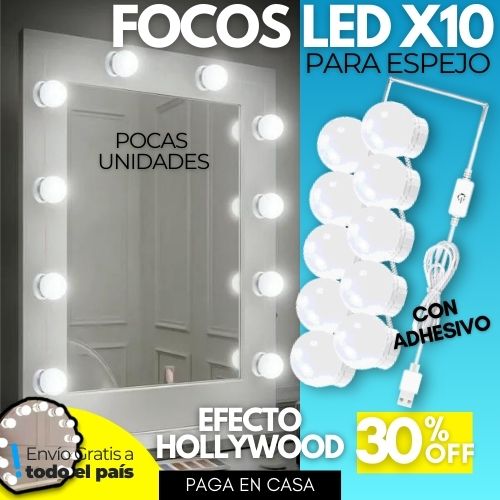 10 FOCOS LED ADHESIVOS  DE ESPEJO