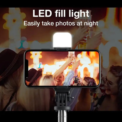 PALO DE SELFIE TRÍPODE, LUZ LED CON CONTROL BLUETOOTH